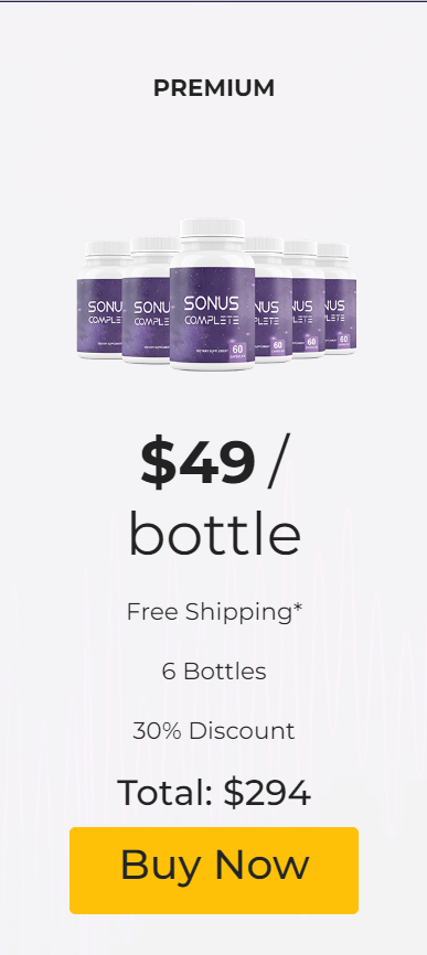 Sonus Complete super saver pack: 6 bottles for $294 ($49 per bottle)