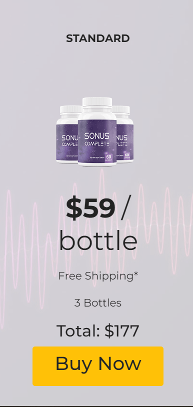 Sonus Complete bulk offer: 3 bottles for $177 ($59 per bottle)